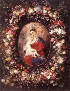 RUBENS, Pieter Pauwel The Virgin and Child in a Garland of Flower Germany oil painting reproduction